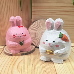 Wooden Carving Rabbit Statue,Carved Rabbit,Rabbit Ornament,Tabletop Decoration,Rabbit Gifts,Birthday Gifts,Easter Gifts,rabbit sculpture