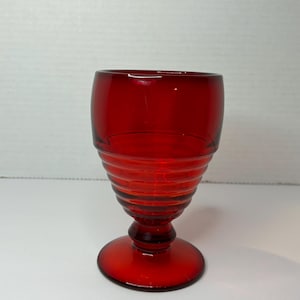 Vintage Paden City Penny Line 5,25" rubinröd vattenglasbägare