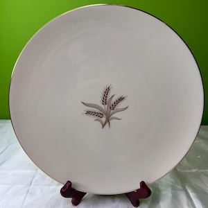 Vintage Lenox Wheat Large Dinner Plate Ivory with Gold Detail and Trim