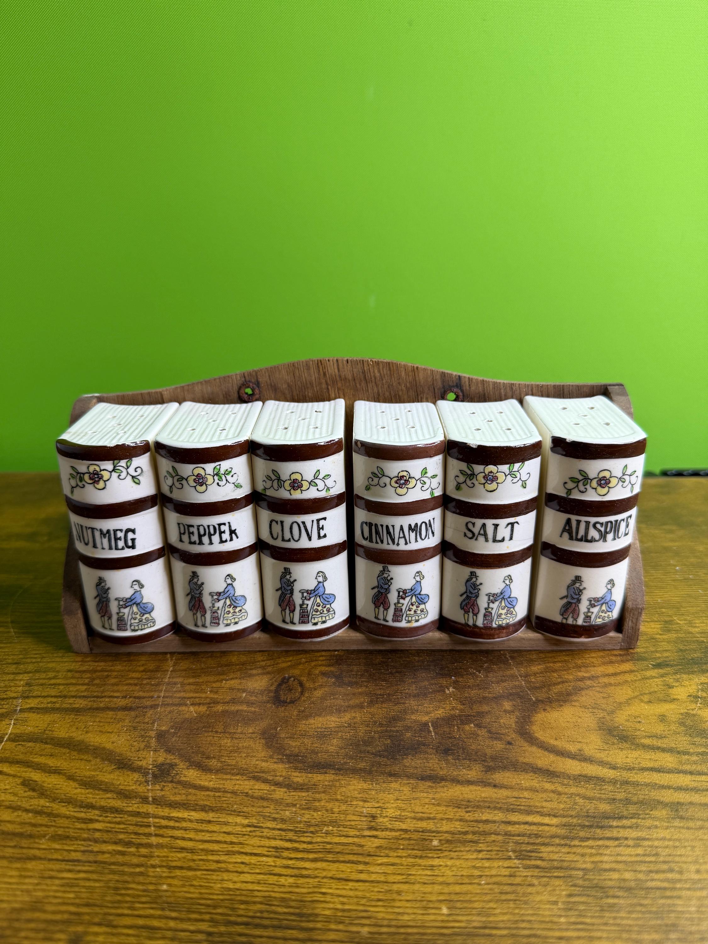 Vintage Japanese Delicate Ceramic Spice Shakers Shaped Like Books