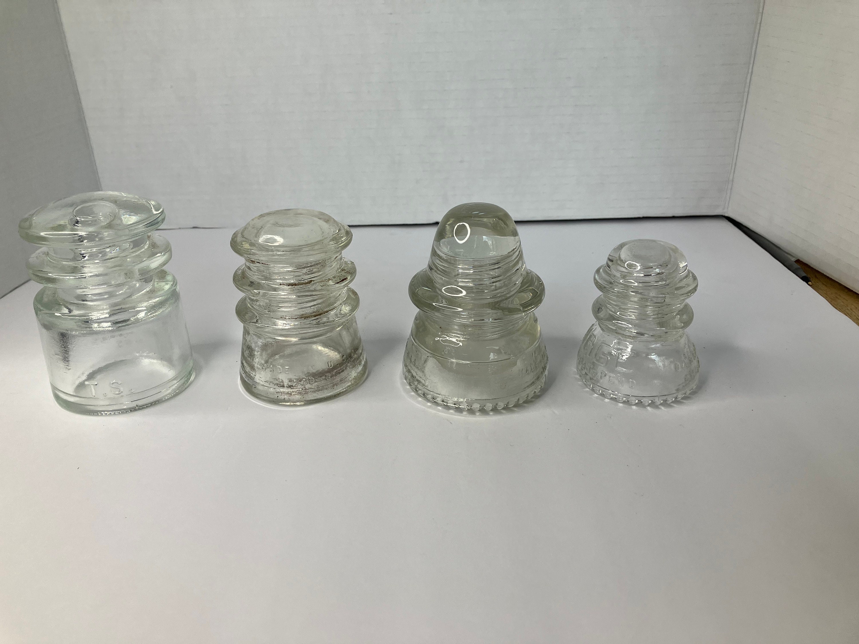 Hemingray 14 Vintage Clear Insulator Variety Lot Hemingray TS 18-57 Hemingray 10 ...