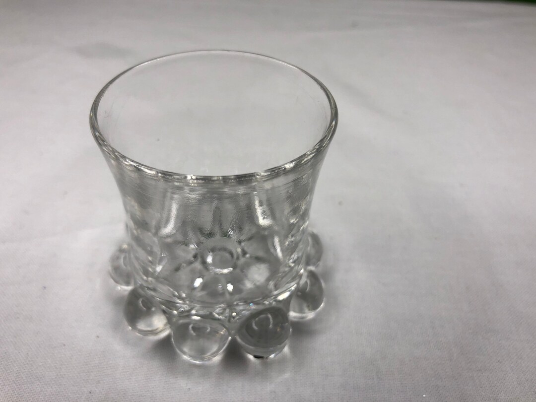 Vintage Heavy Clear Glass Toothpick Holder With Glassbeaded Etsy
