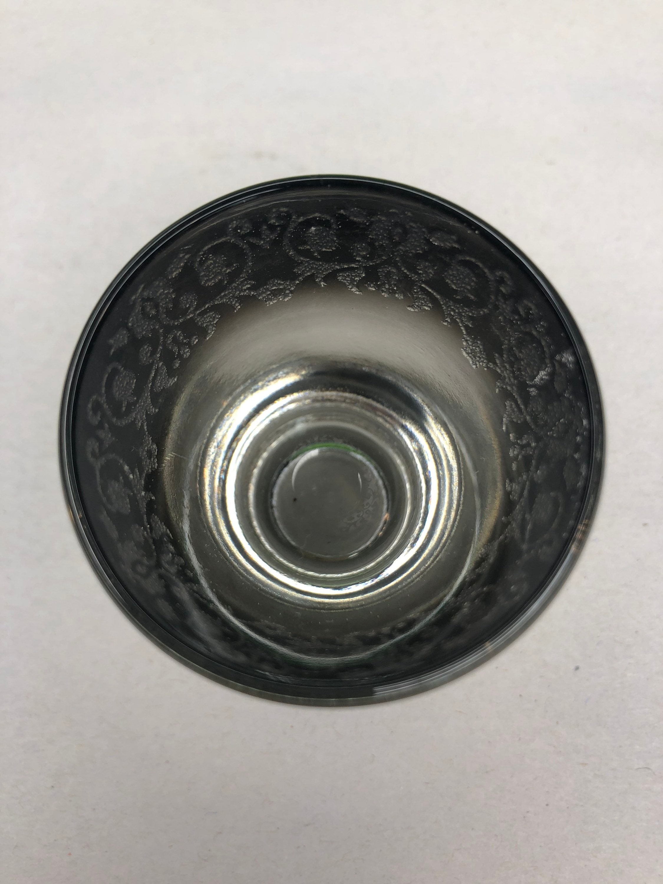 Vintage Royal Lusterware Smoke Rim Shot Glass Set of 6 With
