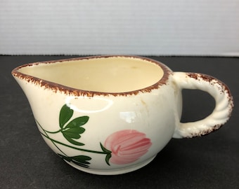 Vintage Blue Ridge Keramik Sauciere mit rosa Blumenmuster