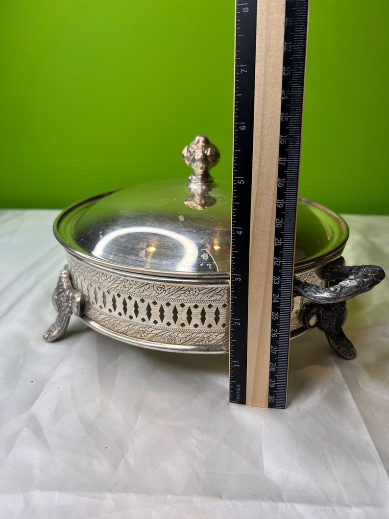 Vintage Silver-plated Casserole Dish Holder With a Lid ~ Double Handled ...