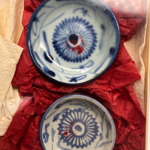 Antique Pottery Dishes From Chinese Dynasty Gorgeous Flower Centers and classic coloring Very rare