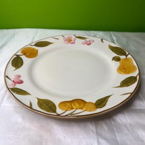 Vintage Crest Stone Laguna Keramik große runde Servierplatte mit handbemaltem Obst- und Blumenmuster