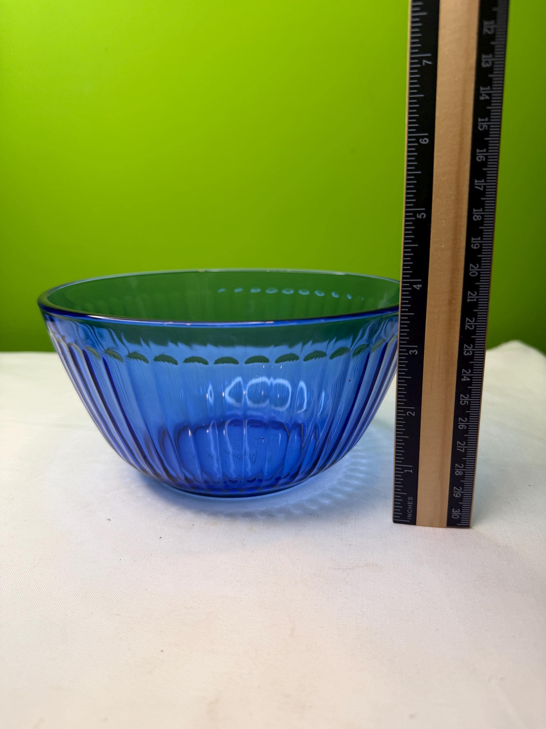 Vintage Pyrex Mixing Serving Bowl Cobalt Blue Glass Ribbed - Etsy