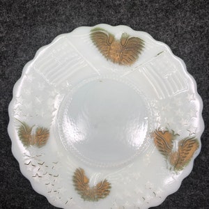 Vintage Antique Opalescent Glass Patriotic Plate