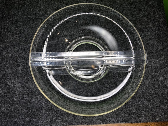 ガラスボール[センターピース] ヴィンテージ ゴージャス クリア ヘビープレス ガラス 12 インチ