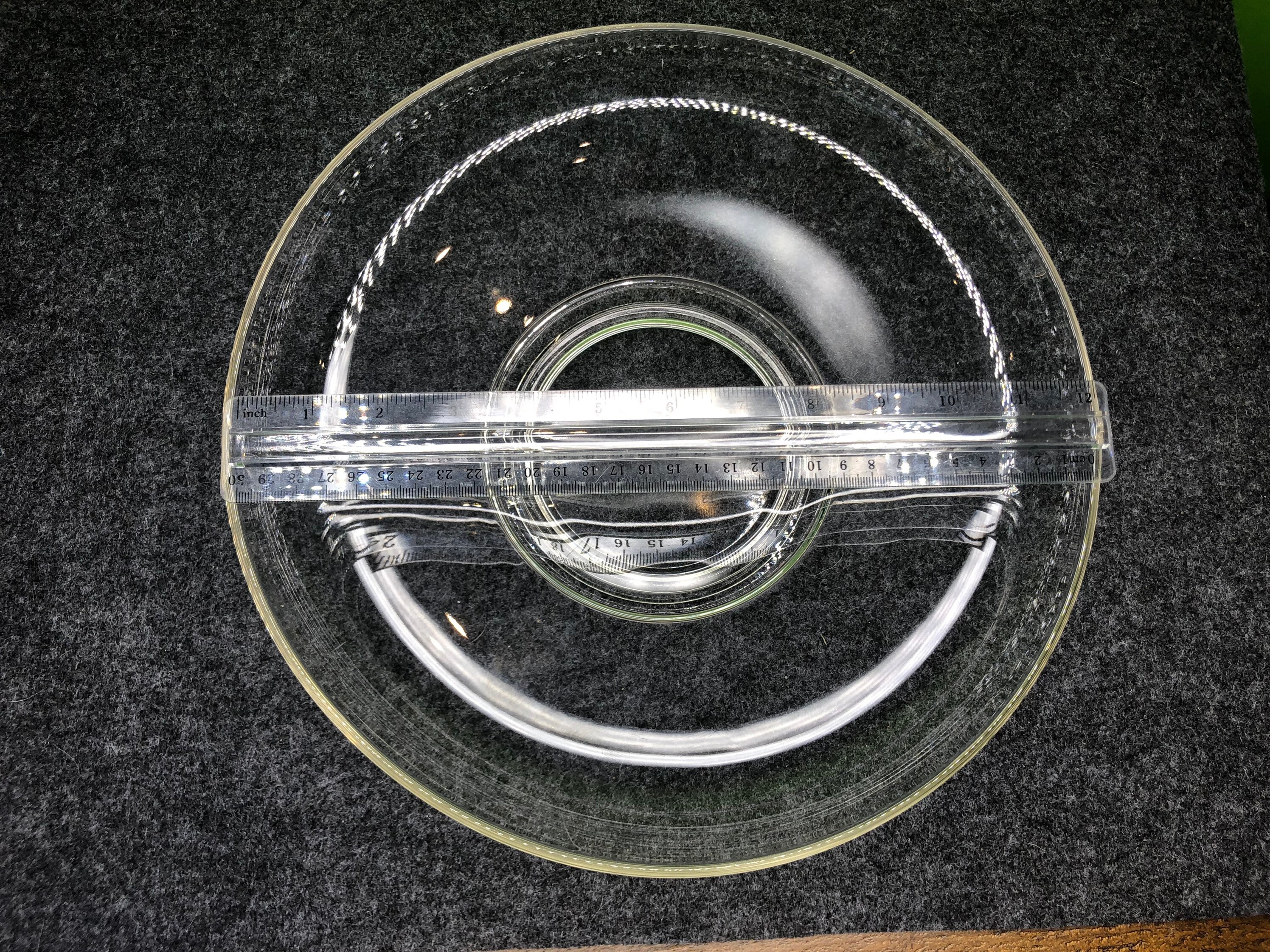 ヴィンテージ ゴージャス クリア ヘビープレス ガラス 12 インチ