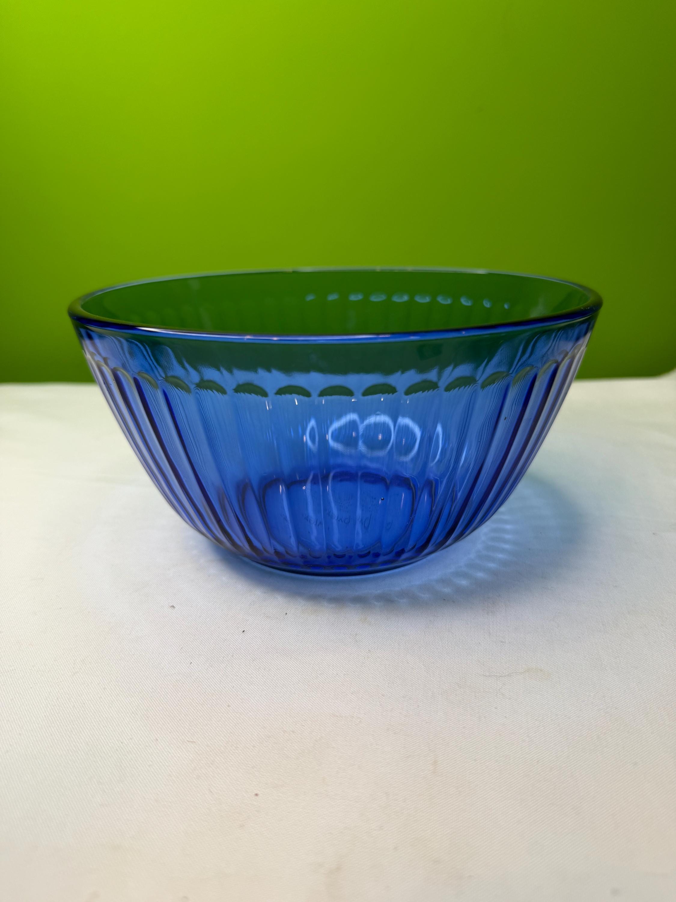 Vintage Pyrex Mixing Serving Bowl Cobalt Blue Glass Ribbed - Etsy