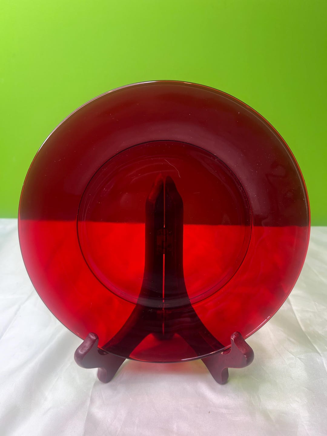 Ruby Plate Vintage 8in. Round Ruby Red Glass Plate - Etsy