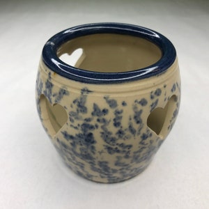 Vintage theelichthouder van splatterware