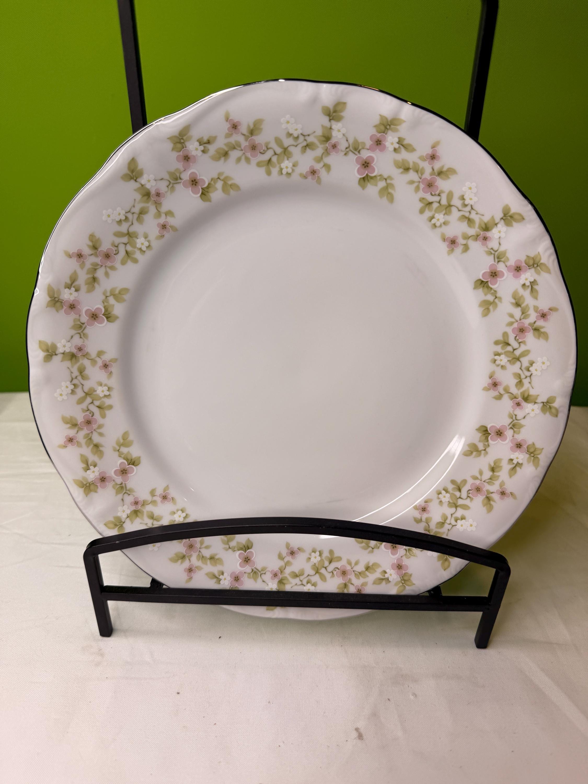 Vintage Johann Haviland Bavaria Germany PINK GARLAND 10 Inch