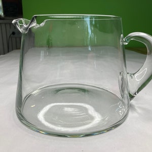 Vintage Clear Glass Applied Handle Pitcher Petite