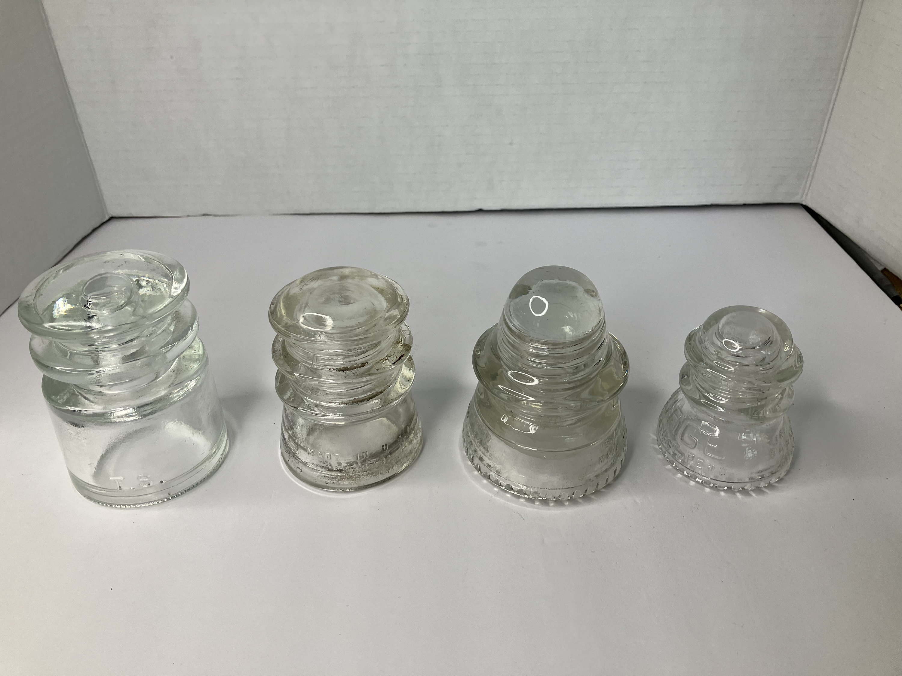 Hemingray 14 Vintage Clear Insulator Variety Lot Hemingray TS 18-57 Hemingray 10 ...