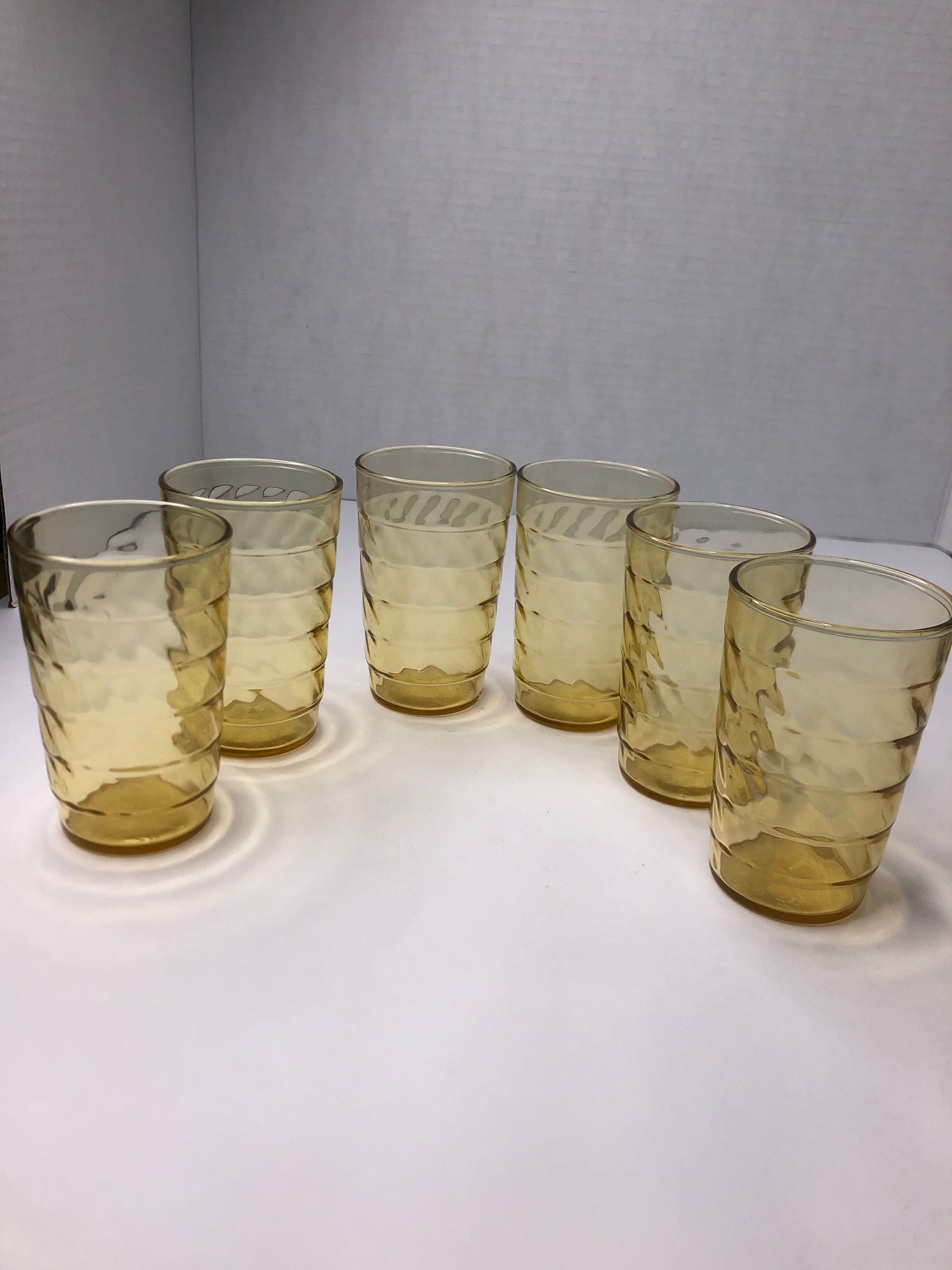 Service apéritif vintage en verre ambré - ensemble complet - années