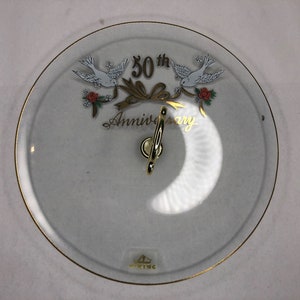 Vintage Viking Clear Glass 50th Anniversary Platter with gorgeous handle and lovely doves and roses