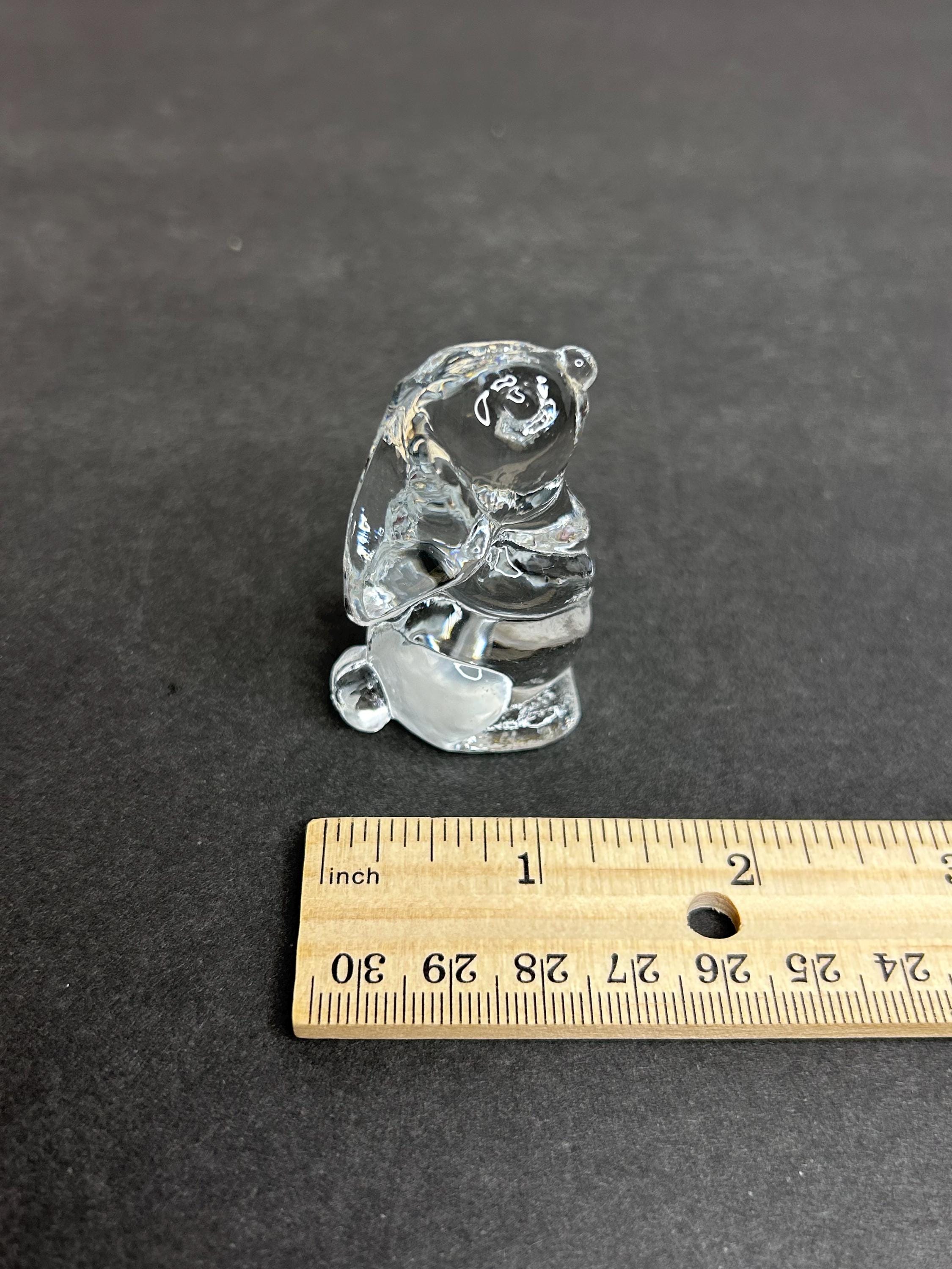 Lead Crystal Rabbit Vintage Tiny Clear Glass Lead Crystal Adorable Rabbit/bunny Paperweight ...
