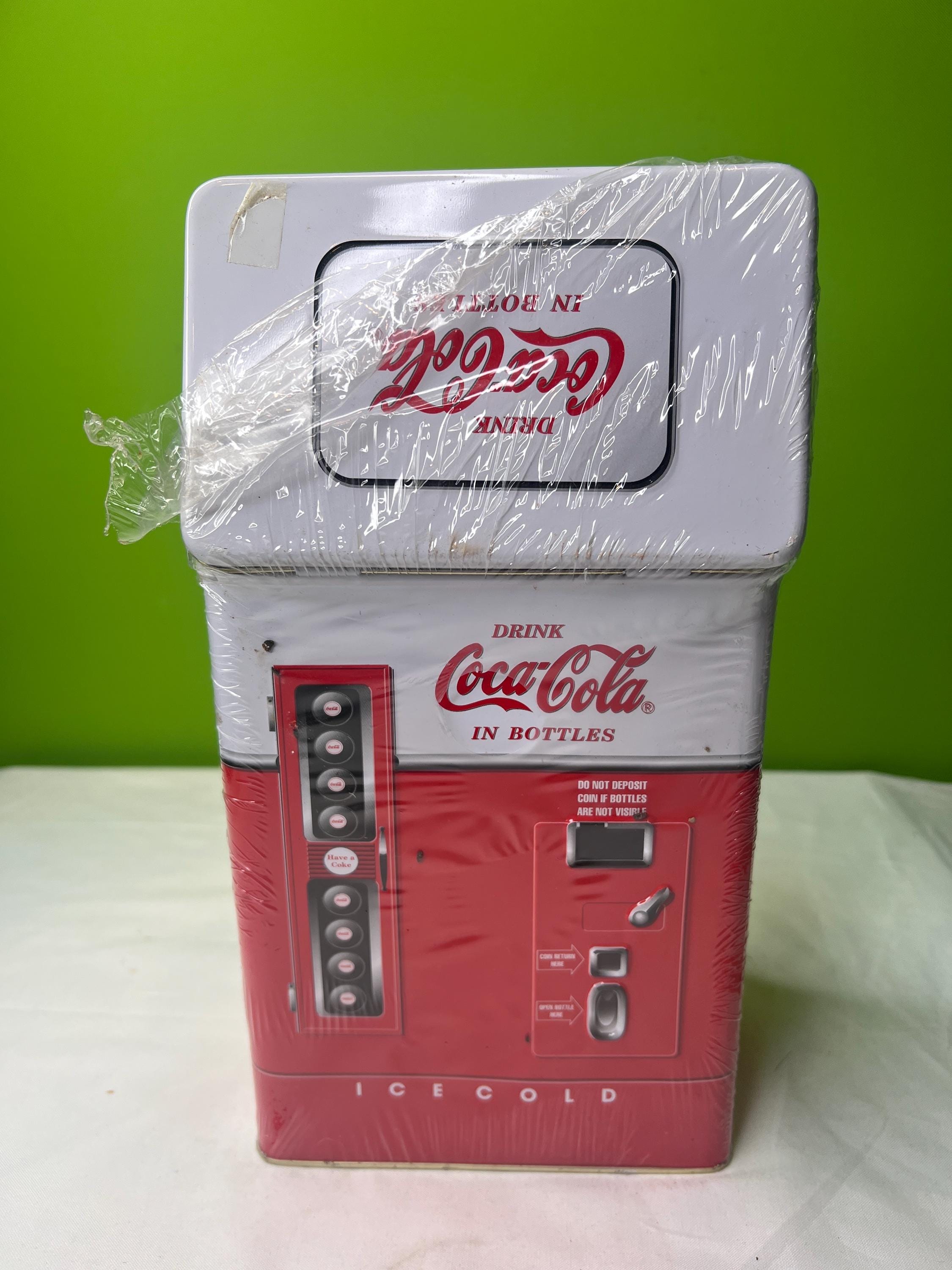 Vintage Coca-cola 1950's Vending Machine Tin Gift Set in Ripped