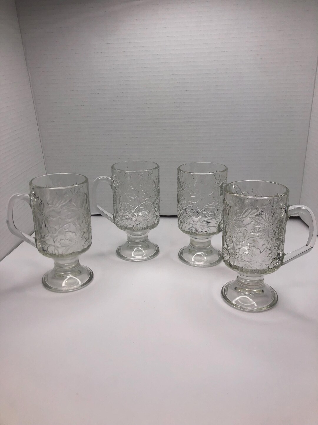 Vintage Princess House Fantasia Footed Hot Chocolate Mug 5.75 Tall Set