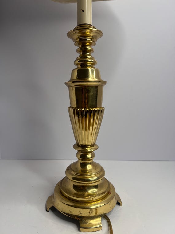 Vintage Extra Tall Mid-century Solid Brass Kaeder Lamp With off