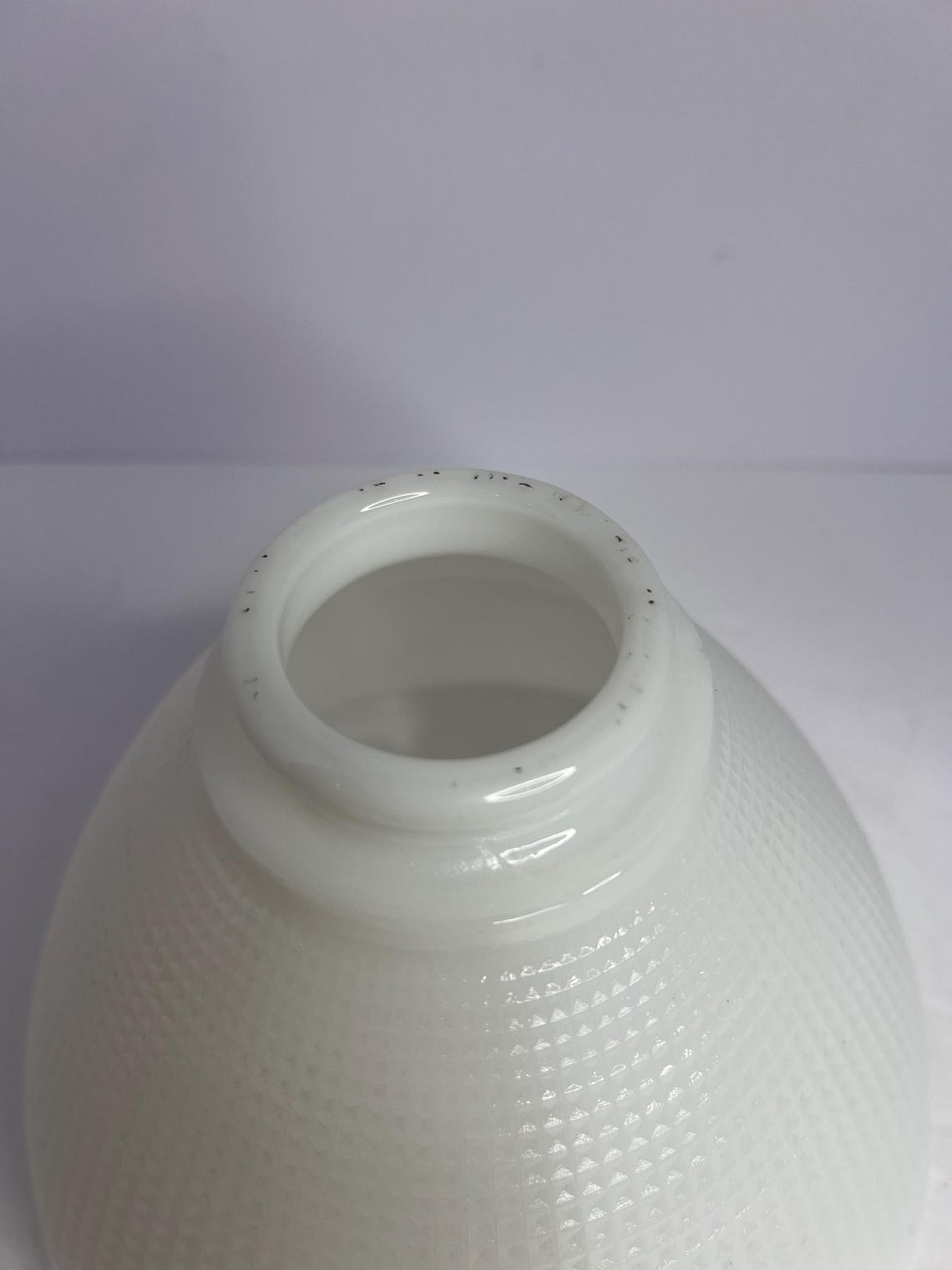 Glass Torchiere Diffuser Vintage Milk Glass Lamp Shade Waffle 8