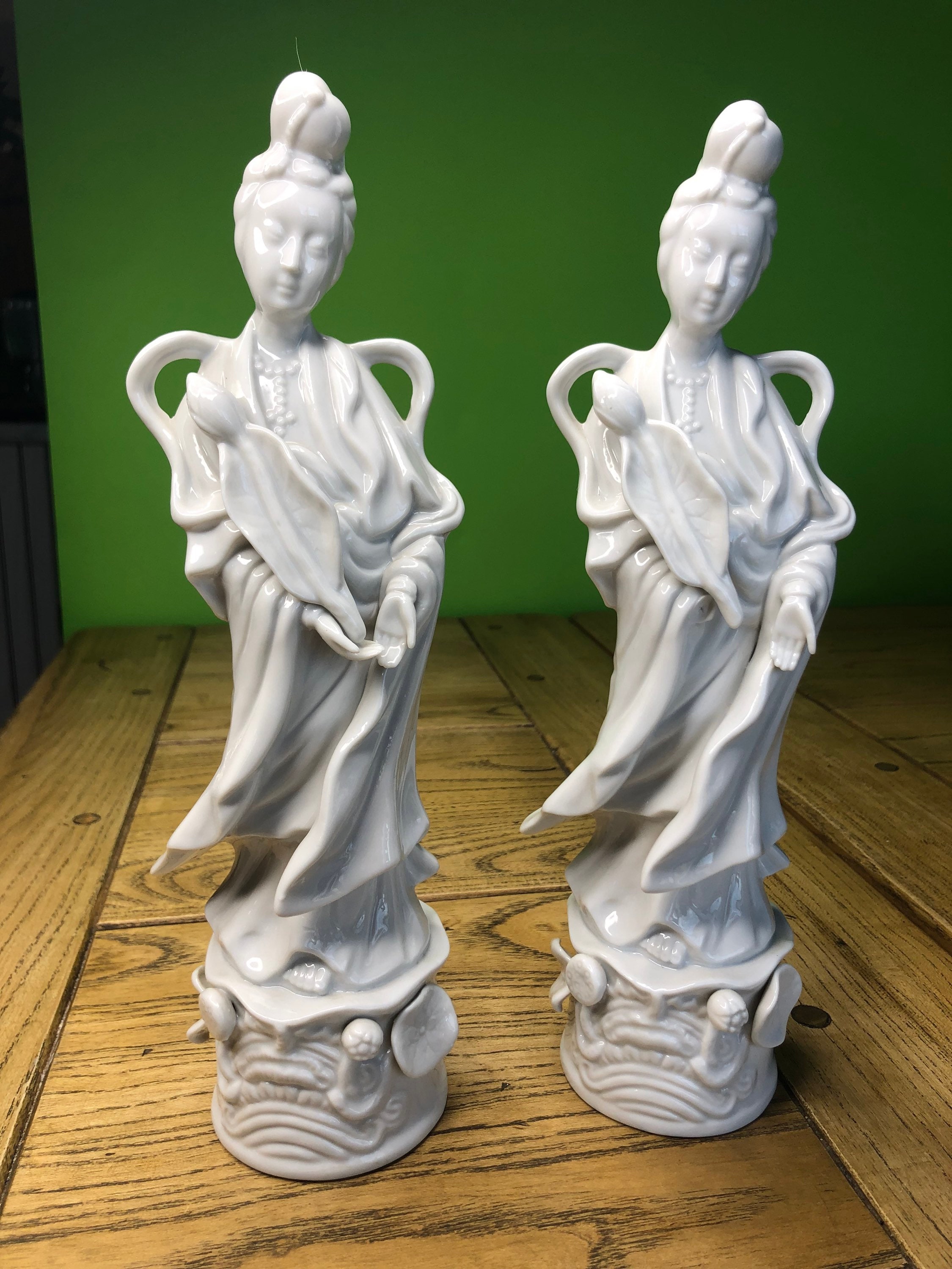 Vintage Fine Porcelain Woman Statues by Homco of Taiwan Crossed