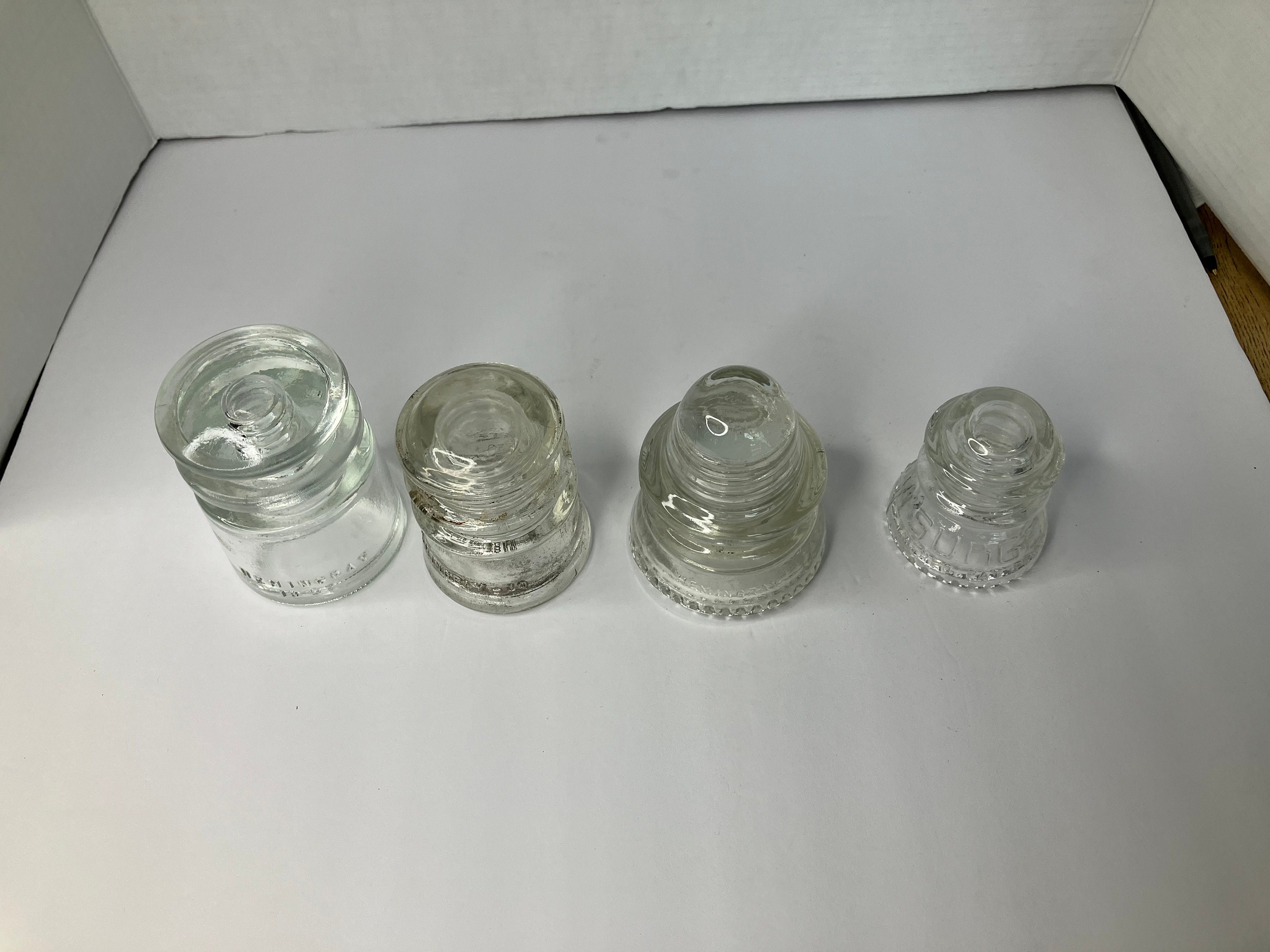 Hemingray 14 Vintage Clear Insulator Variety Lot Hemingray TS 18-57 Hemingray 10 ...