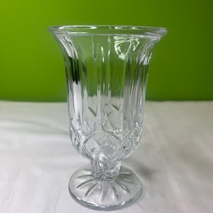 Vintage Mikasa Crystal Diamond Star Wirbelsturm Sockel Votiv Kerzenhalter ~ Sundae Cup