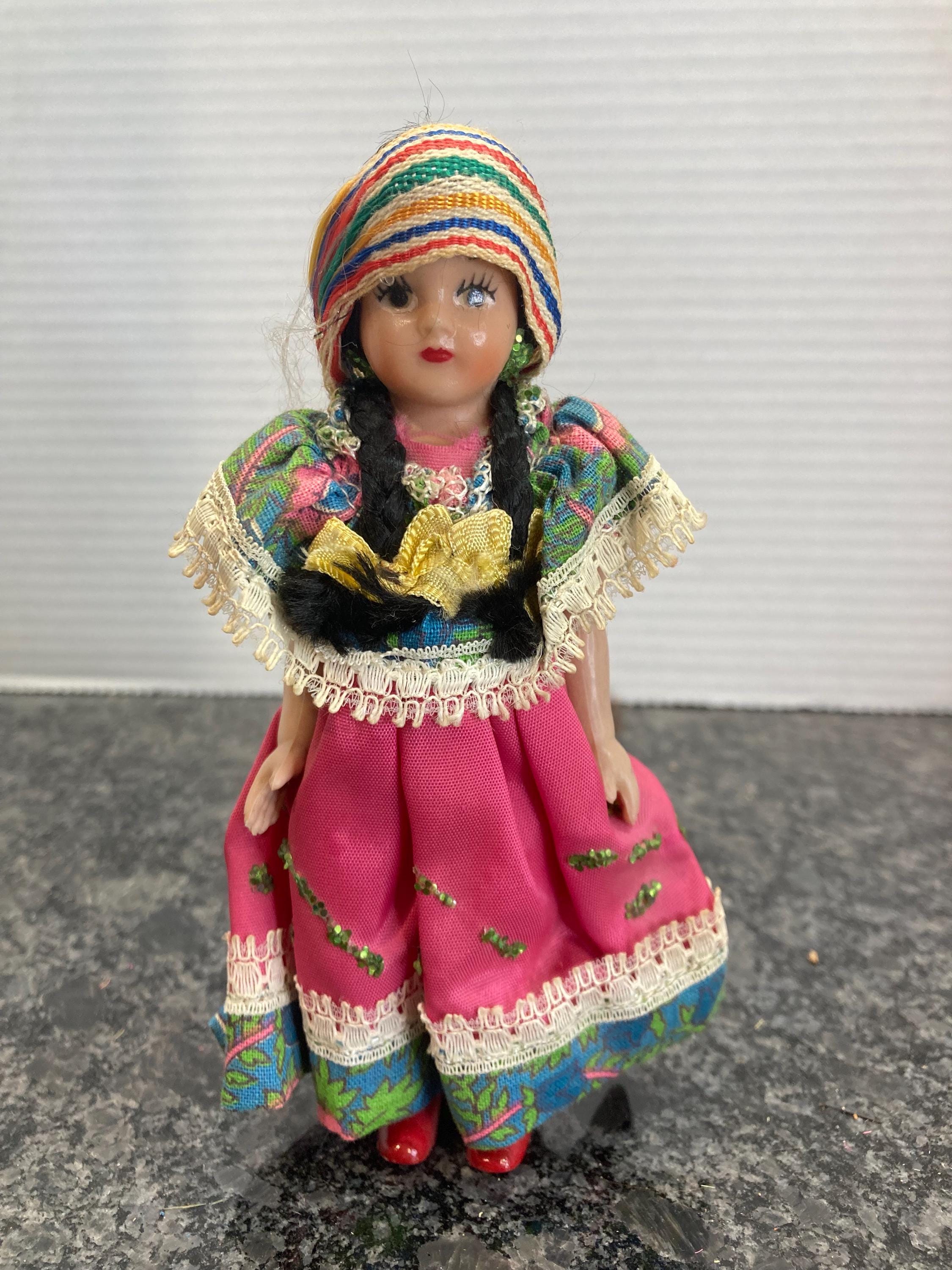 【USA vintage】メキシカンドール　カラフル　伝統工芸　ビンテージ Vintage Souvenir Mexican Dolls - Etsy