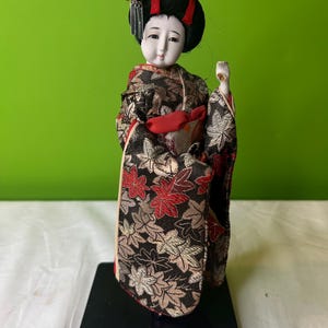 Vintage Japanese Kimono Geisha Doll Painted Figurine Statue Decor