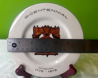 ヴィンテージ記念 建国二百年祭 1776-1976 自由の鐘 磁器プレート 金縁