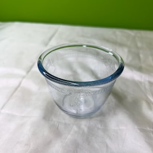 Coupes à dessert vintage Fire King en verre bleu saphir à motif Philbe