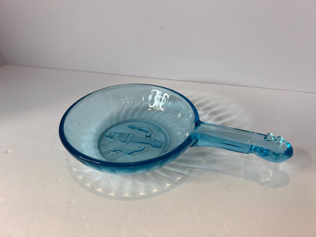 String Instruments Bowl Back Vintage Blue Bowl With Handle - Stringed Instrument Design - Etsy