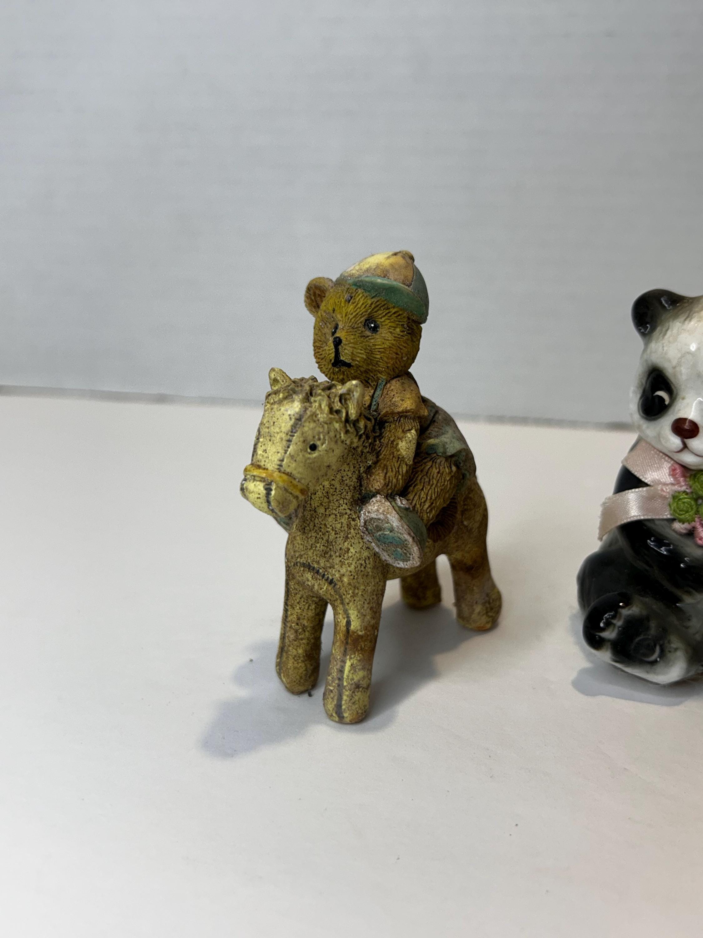 ヴィンテージ クマの小物 3 点セット - ホビー ホース、パンダ、テディ