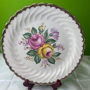 Vintage Royal China Quaban Warranted 22K Gold Roses 12 &quot;Kotelett / Servierplatte