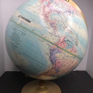 Vintage world globe, 12 inch globe, Globemaster, office globe, globe on metal stand