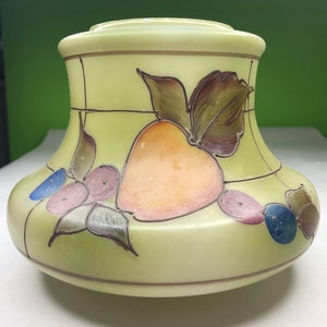 vintage large lamp shade hand painted fruits