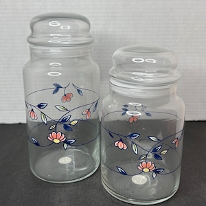 Vintage 1991 Princess House Exclusive Set mit 2 klaren Gläsern / Kanistern