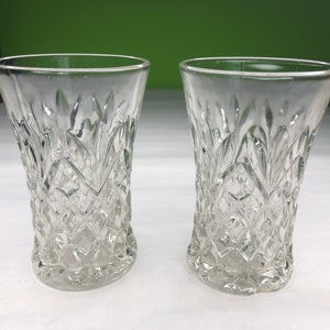 Vintage Anchor Hocking Heavy Cut glass Cocktail Glass set with Gorgeous shape and lovely cut pattern