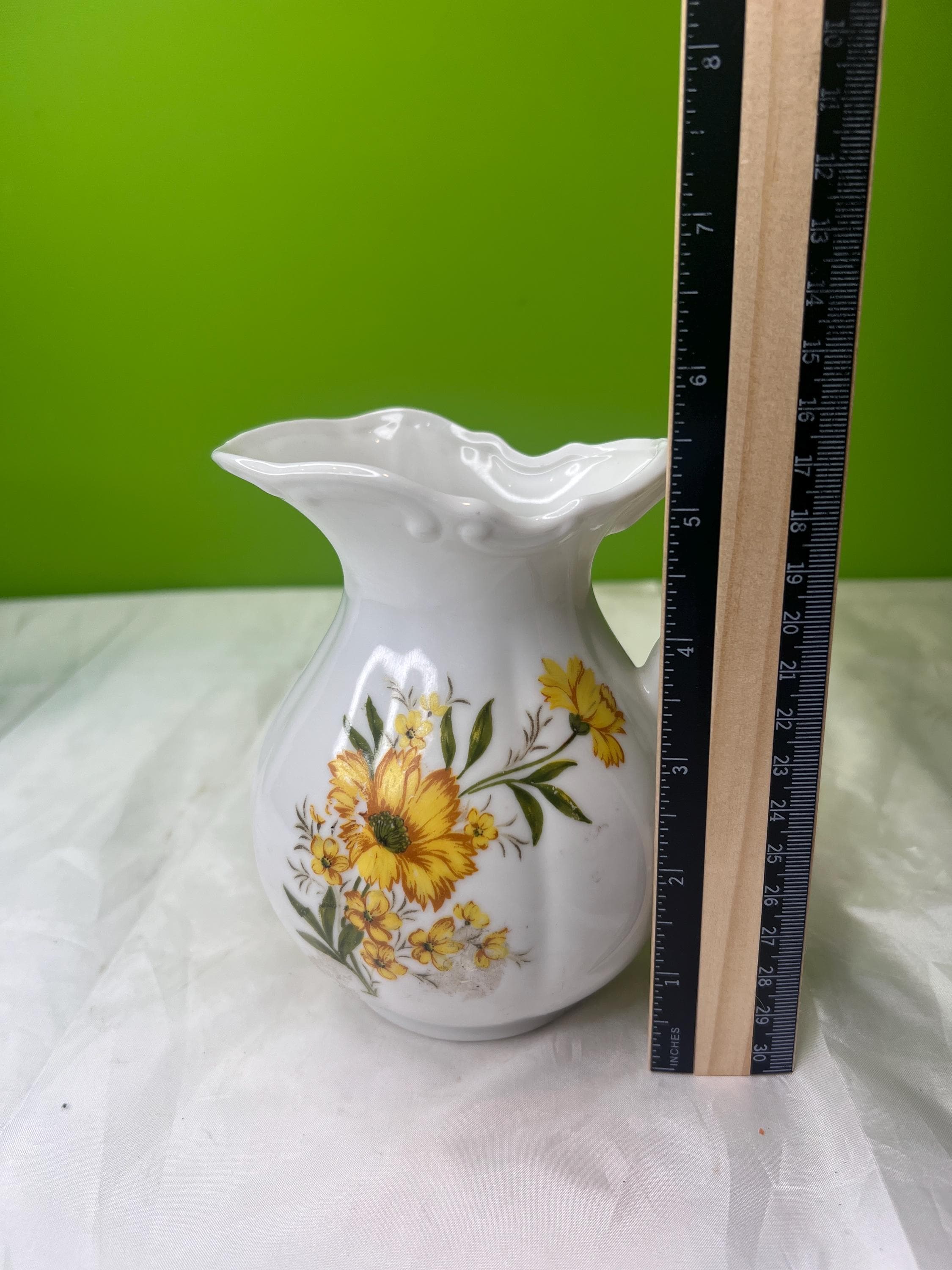 Vintage Inarco Porcelain Pitcher~hand Painted~japan~e-5117~yellow