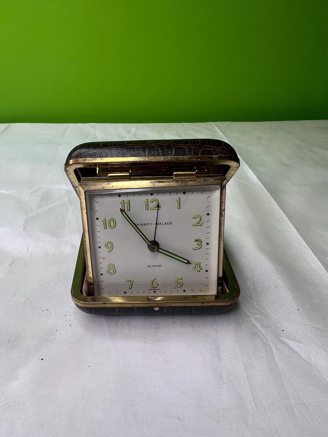 Vintage Phinney-walker Alarm Clock ~ Folding Travel Wind-up