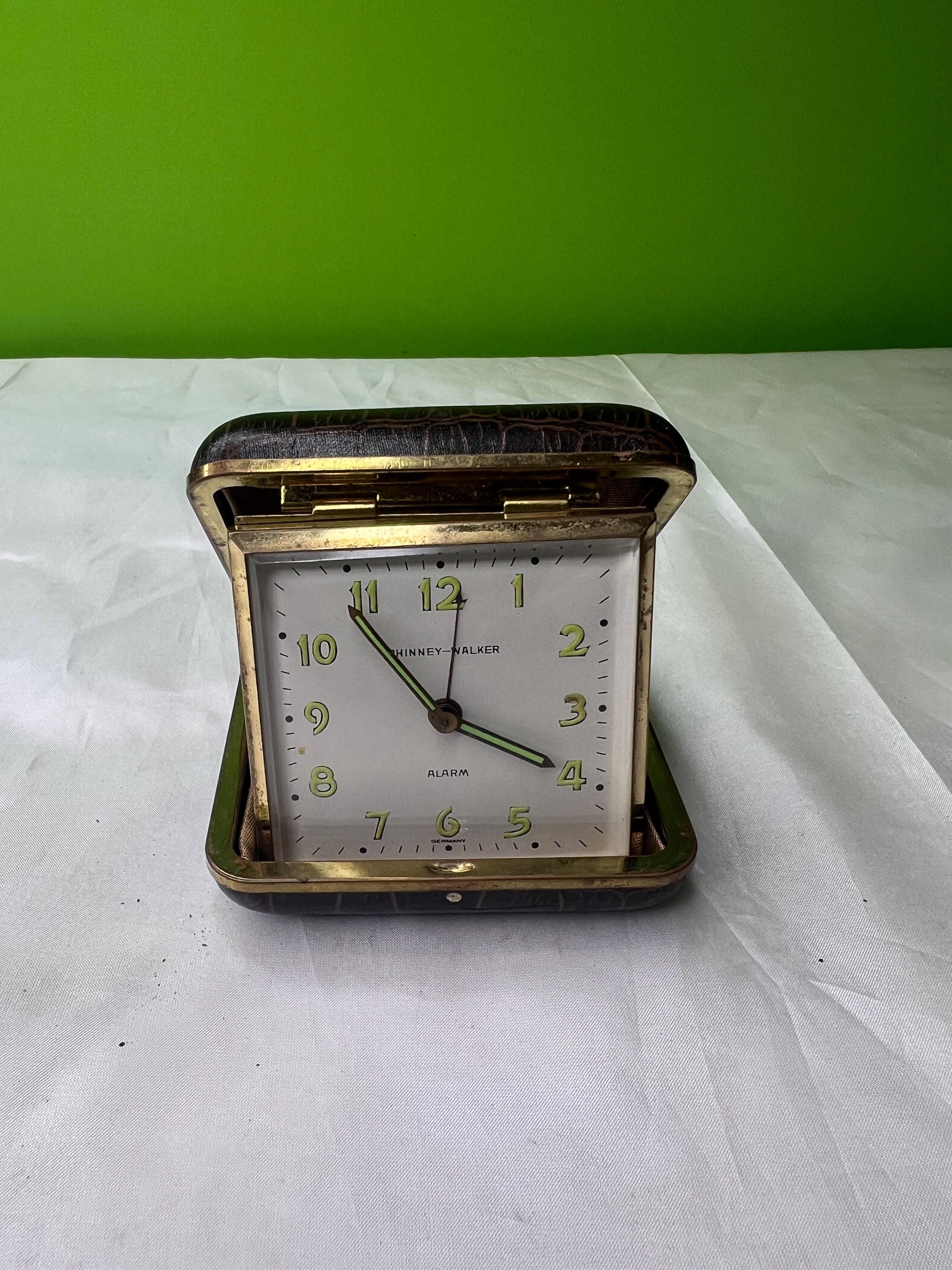 Vintage Phinney-walker Alarm Clock ~ Folding Travel Wind-up