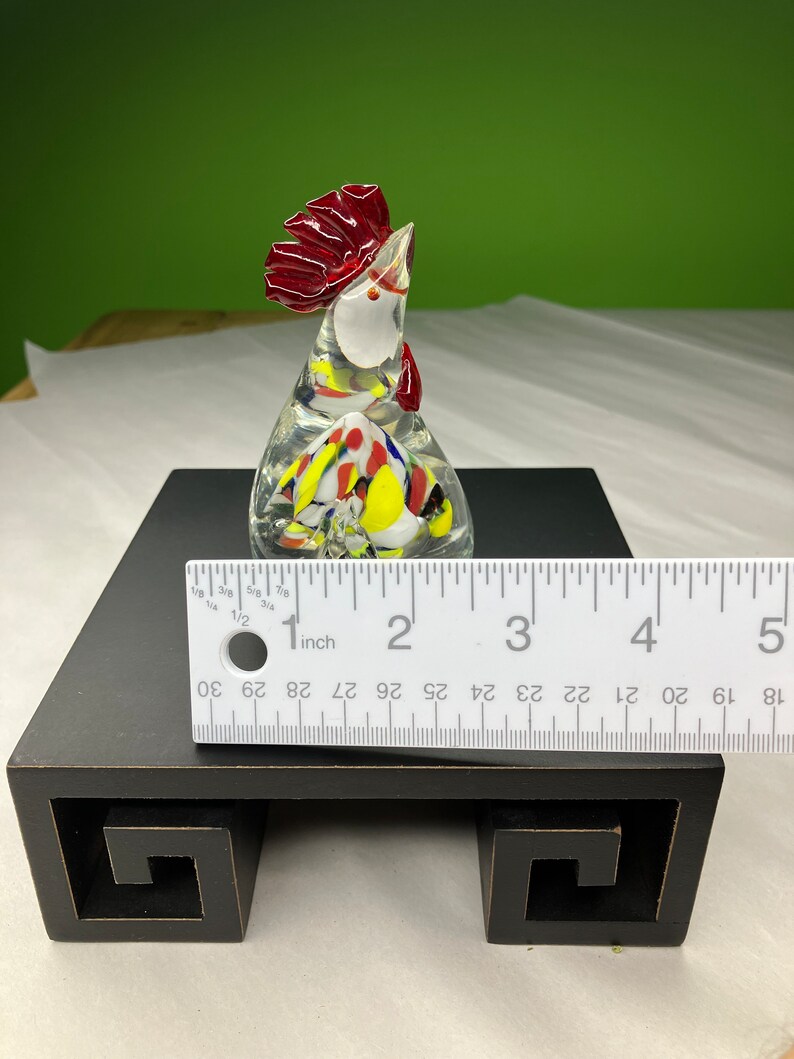Vintage Handmade Crystal Paperweight Chicken From Taiwan With Gorgeous ...