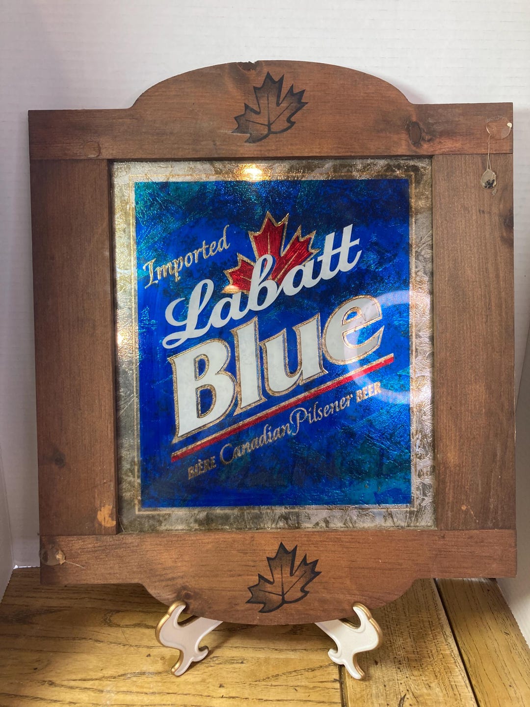 Vintage Labatt Blue Canadian Pilsener Beer Sign Enclosed in a
