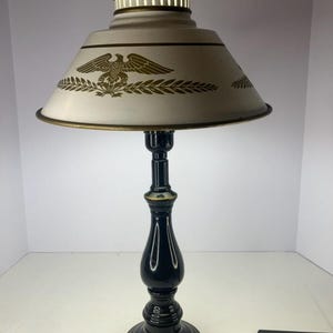 Vintage Black and Gold Eagle style table lamp