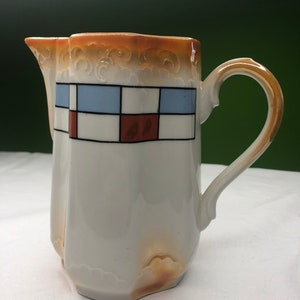 Vintage Pitcher From Germany Beautifully colored and Gorgeous Shape Small chip on spout