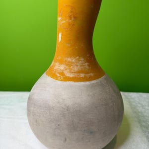 Vintage Weller Pottery Gourd Vase - Round Rustic Tall Gourd Form - 10" - Unglazed